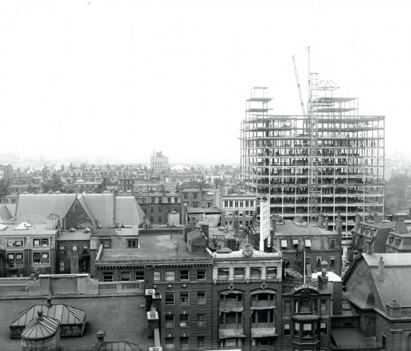 Newbury Boston construction in black and white