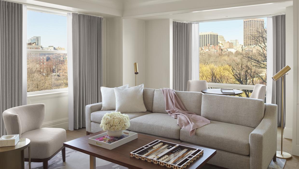 Grand Suite living room at The Newbury Boston