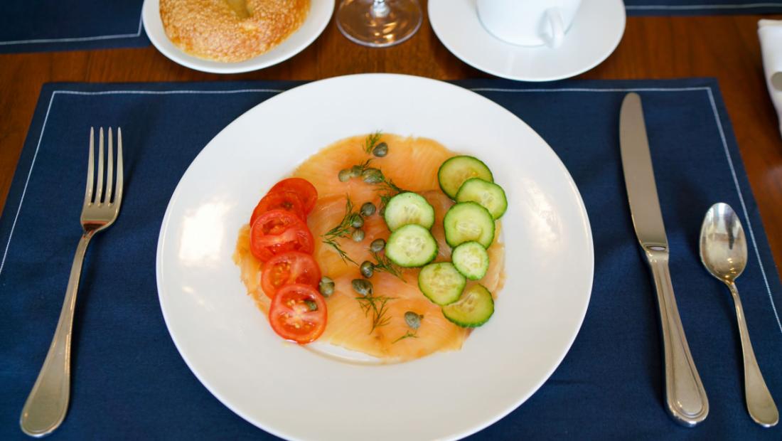 Smoked Salmon in-room dining at The Newbury Boston