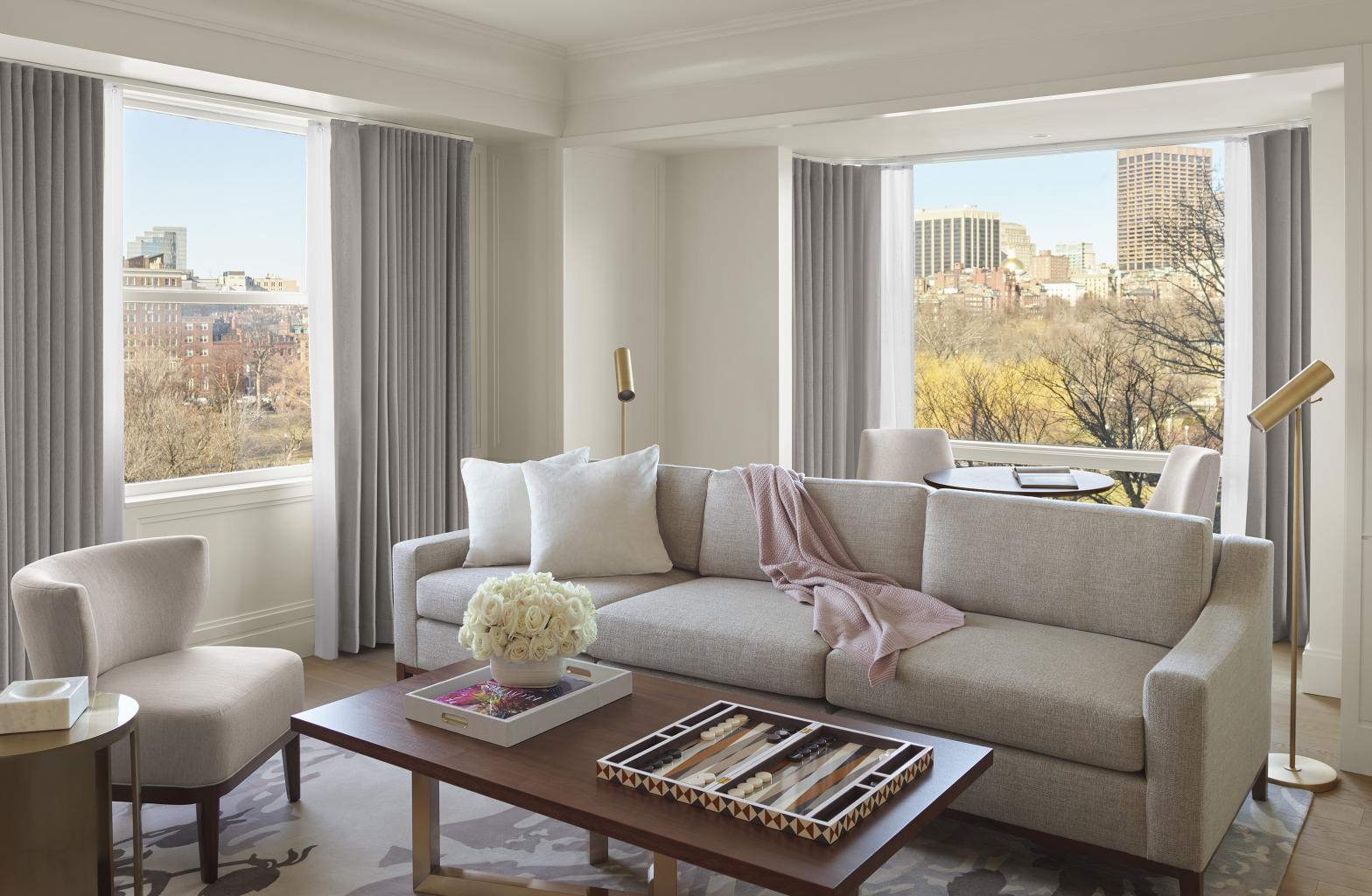 Grand Suite living room at The Newbury Boston