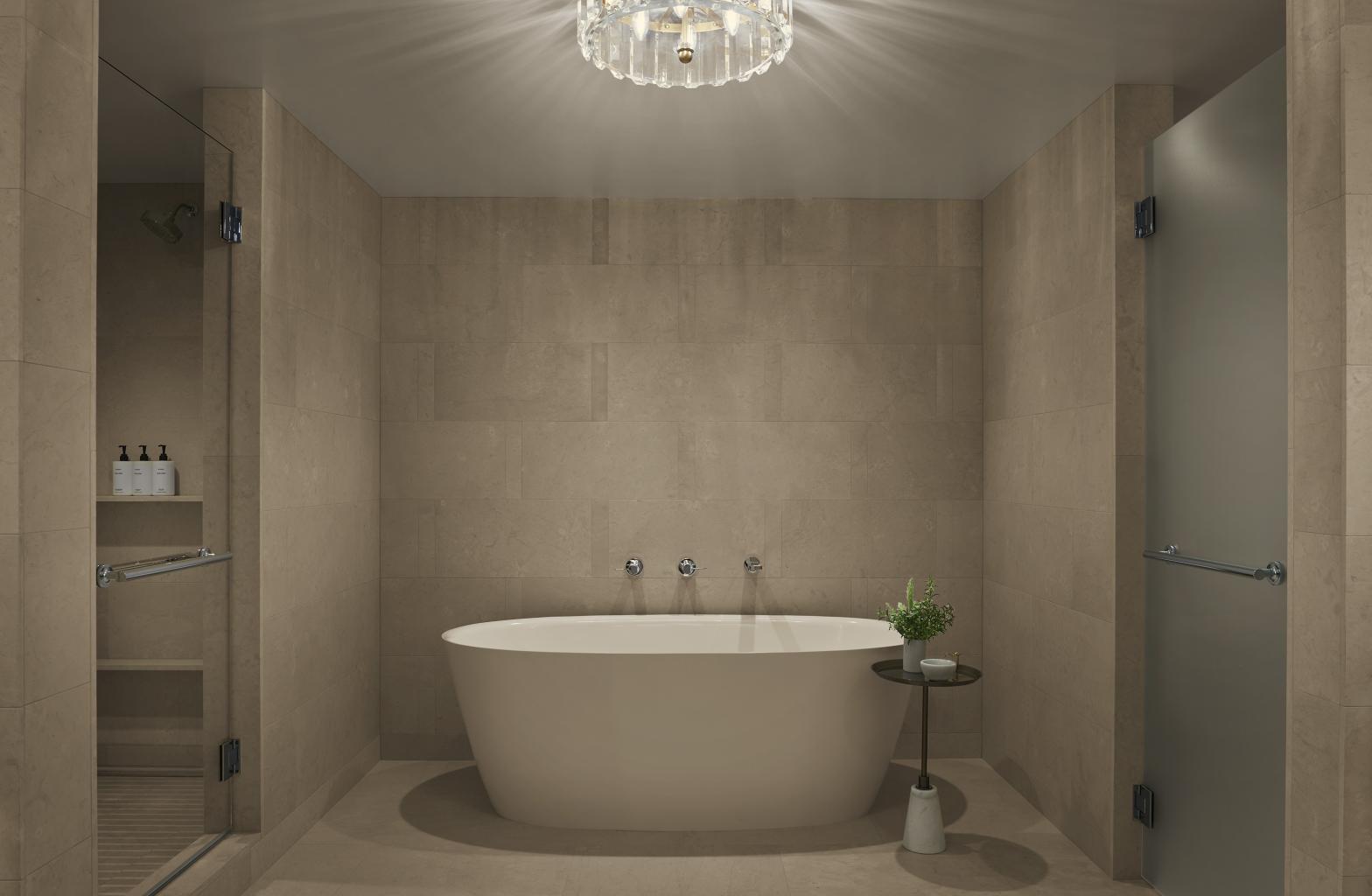 Grand Suite bath tub at The Newbury Boston