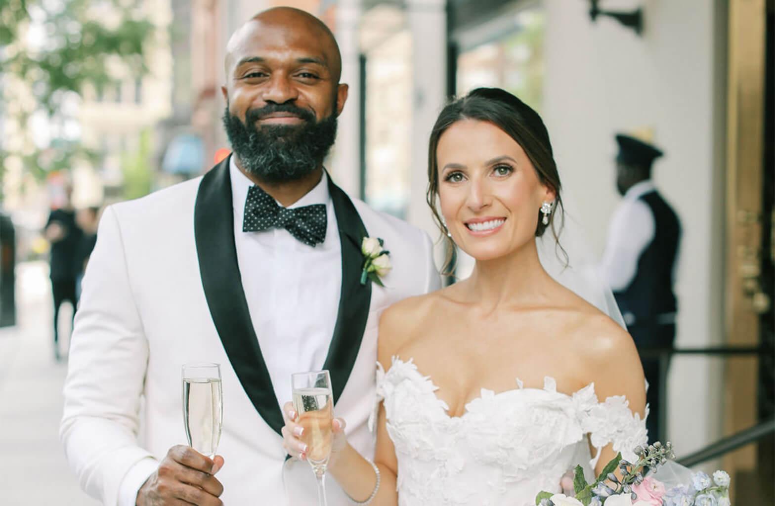 Adjatay and Victoria, Wedding at The Newbury Boston main entrance