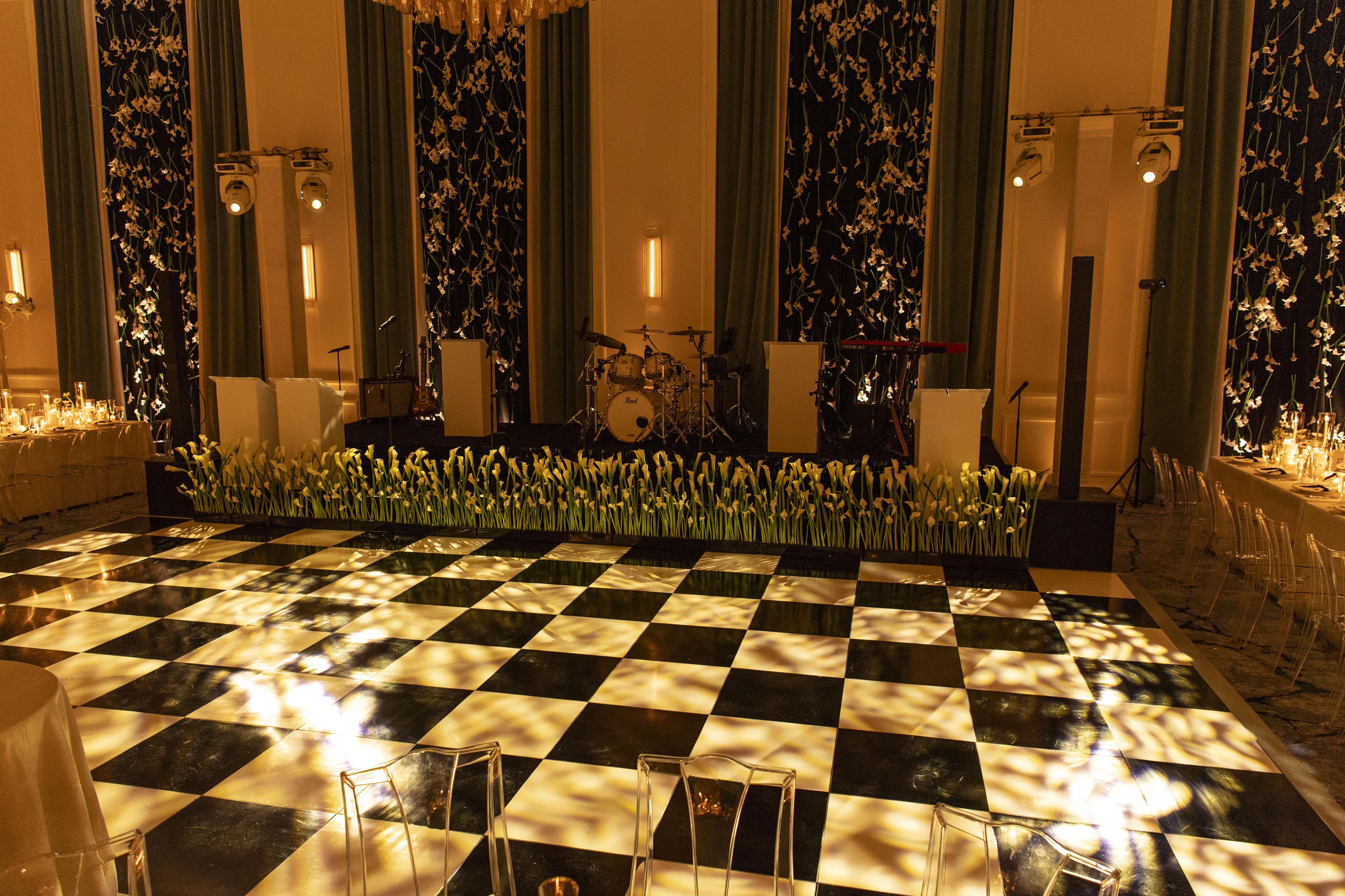 dim lit wedding dance floor 