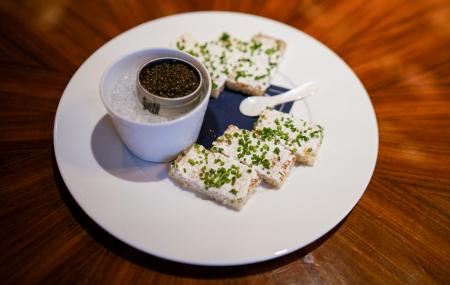 Caviar and toast at The Street Bar, at The Newbury Boston.