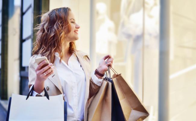 A woman shopping near The Newbury Boston