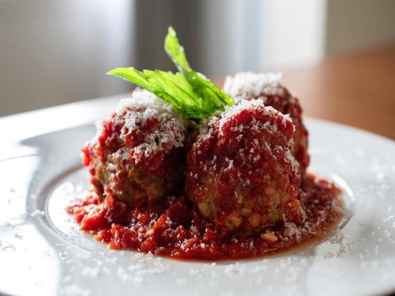 in-room dining meatballs, at The Newbury Boston